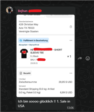 Teilnehmerresultat 2 — Shopify-Dashboard